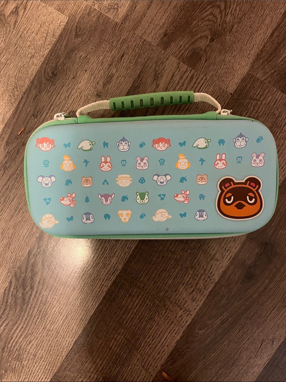 Nintendo switch Mint Blue Animal Icons Carry Case with Green Handle